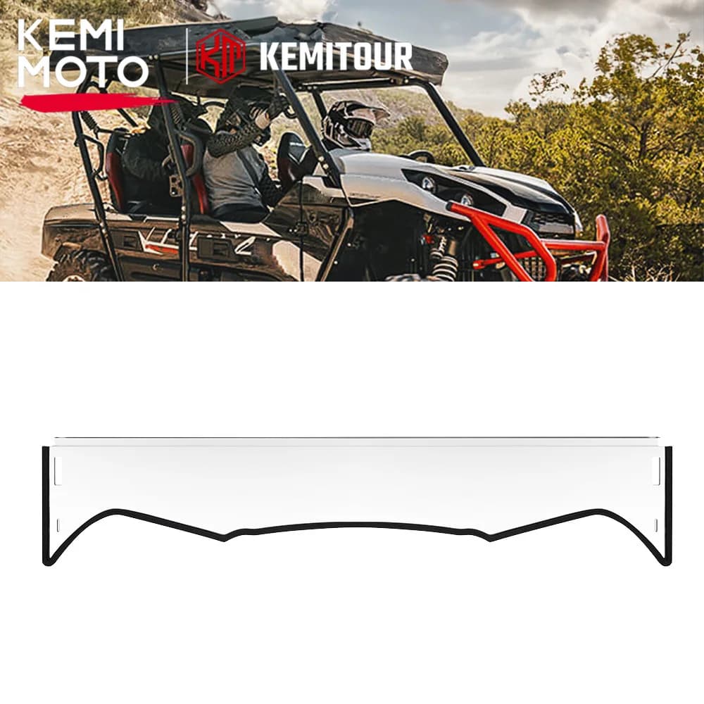 UTV Clear PC Windscreen Dustproof Durable Hard Front Half Windshield Compatible with Kawasaki Teryx / Teryx 4 2016-2024