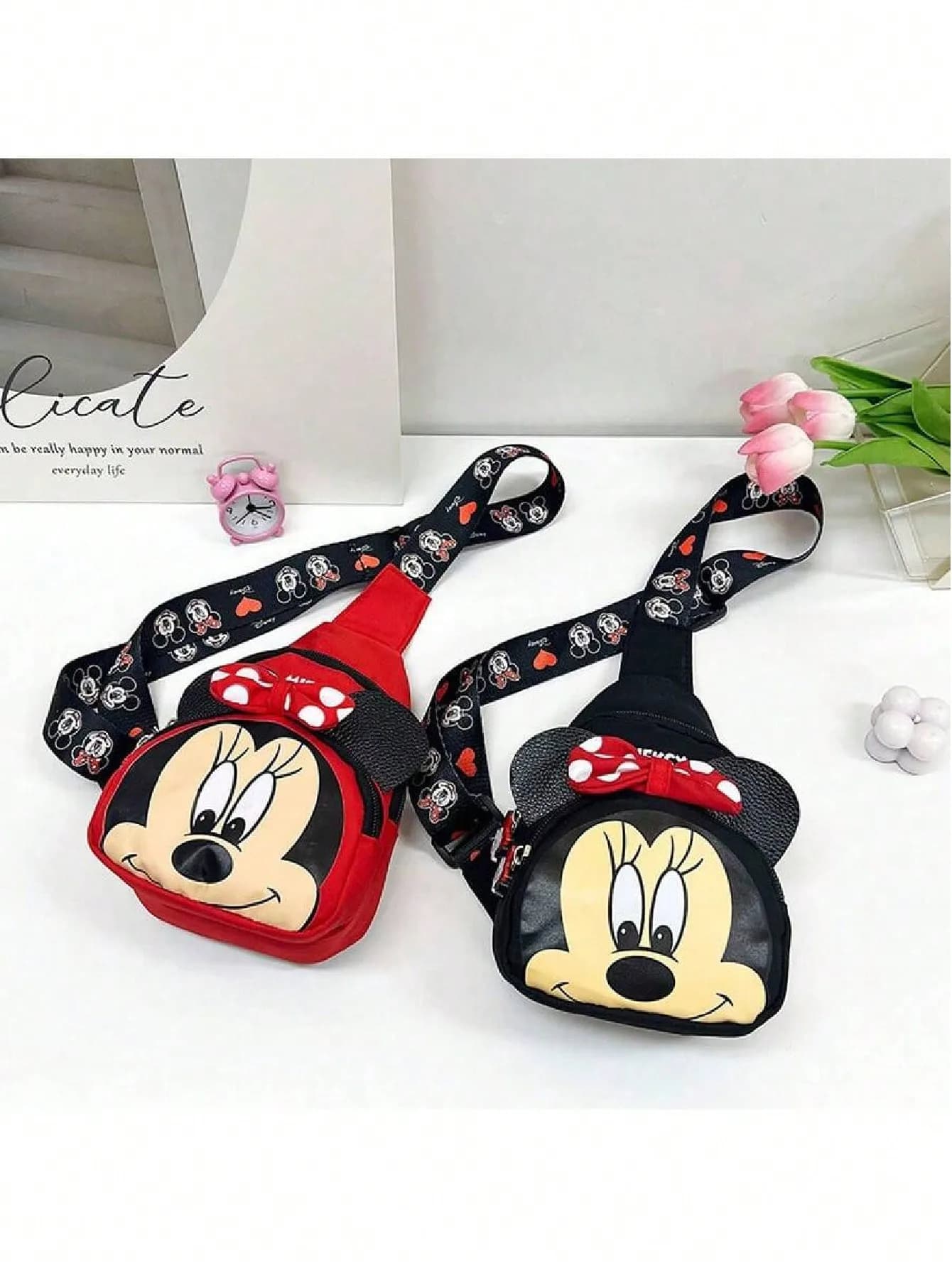 Disney 2025 New Fashion Mickey Cartoon Single Shoulder Crossbody Bag for Boys and Girls Cute Girls Coin Crossbody Bag
