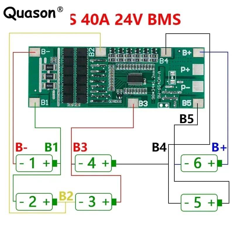 6S 40A 24V 18650 Li-Ion Lithium Battery Protect Board Solar Lighting Bms Pcb With Balance For Ebike Scooter