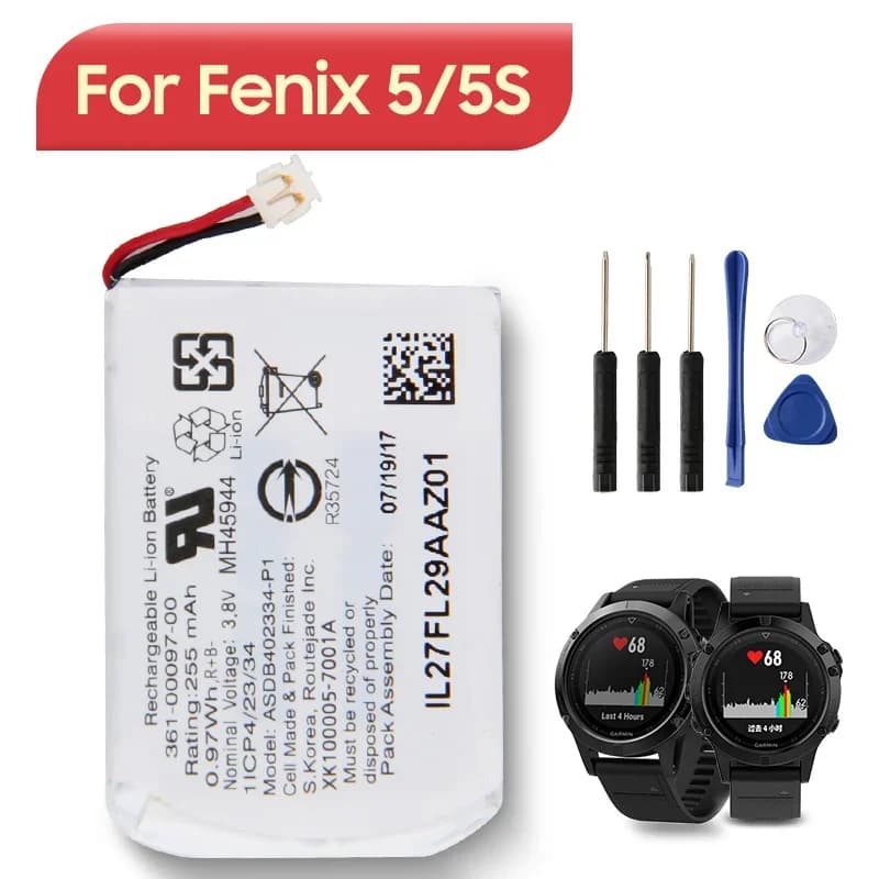 NEW Replacement Watch Battery 361-00097-00 361-00096-00 361-00098-00 For Garmin Fenix 5 6 Fenix 5S Fenix 5X Watch Battery