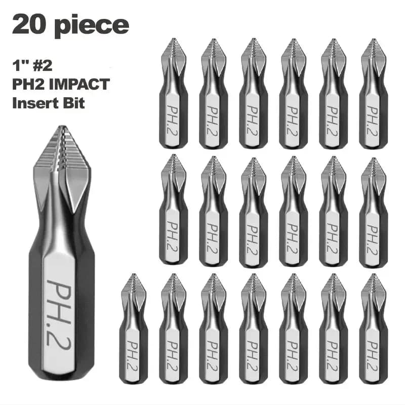 PH2 1-Inch Impact Screwdriver Bit for Plastic, Wood & Metal Processing