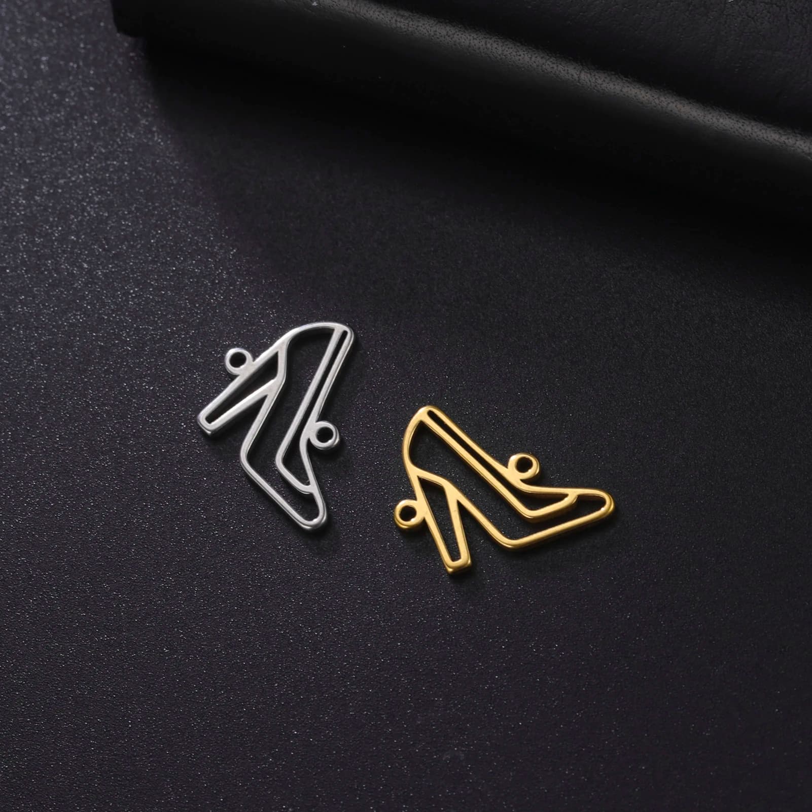 5pcs High Heels Charms for Necklace Jewelry Making Stainless Steel Fashion Vintage Handmade Bracelet Pendants DIY Accessories