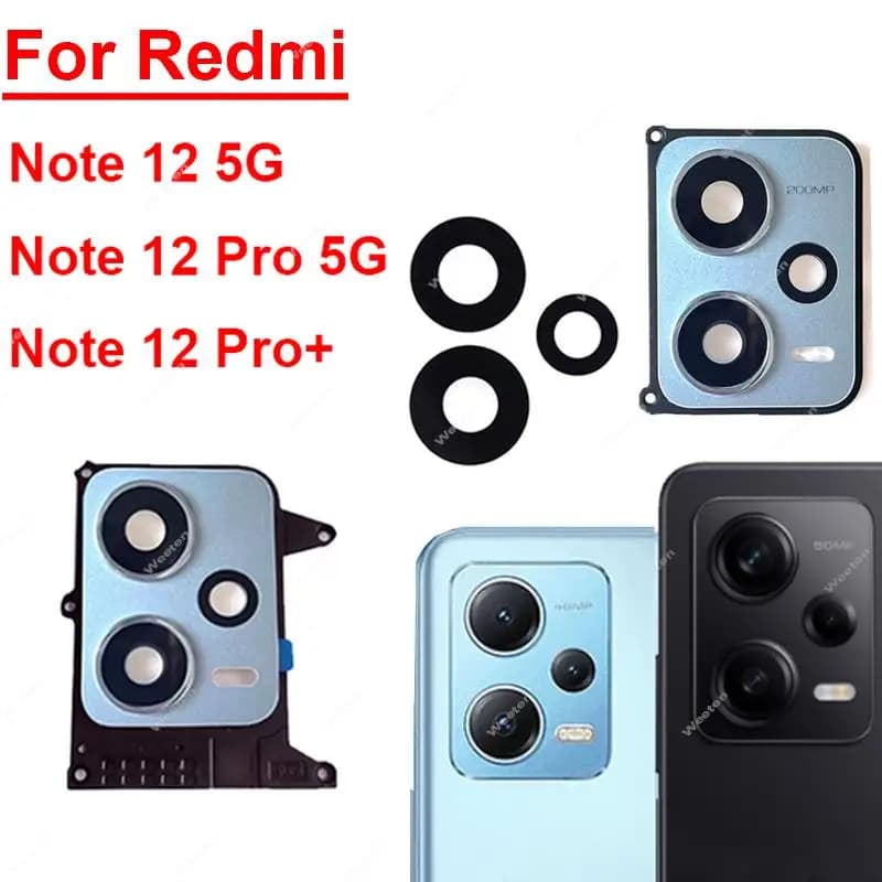 Rear Camera Glass Lens Frame For Xiaomi Redmi Note 12 5G Note 12 Pro Plus Back Camera Lens Frame Back Lens Glass Cover Holder