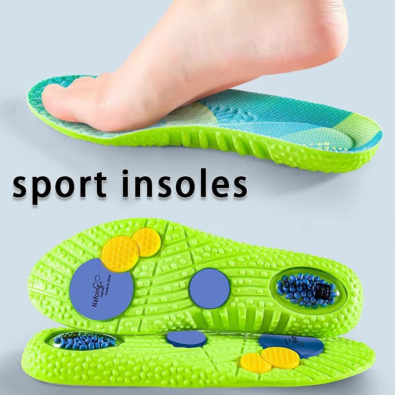 PU air cushion sports insoles Soft Comfort Shoes Pads Running Shock Absorption Shoe Sole Men Women arch support insole 1Pair