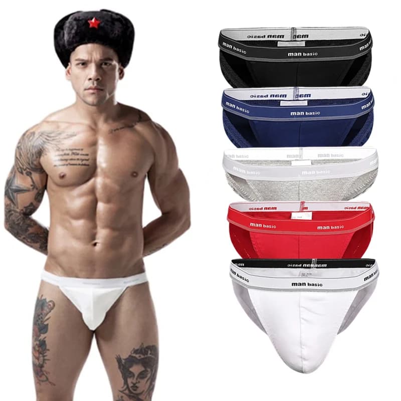 5 Piece Cotton Underwear For Men Sexy Briefs Underpants Panties Homme Undies Boy Undershorts Big Size Knickers Pouch Trunk S-4XL