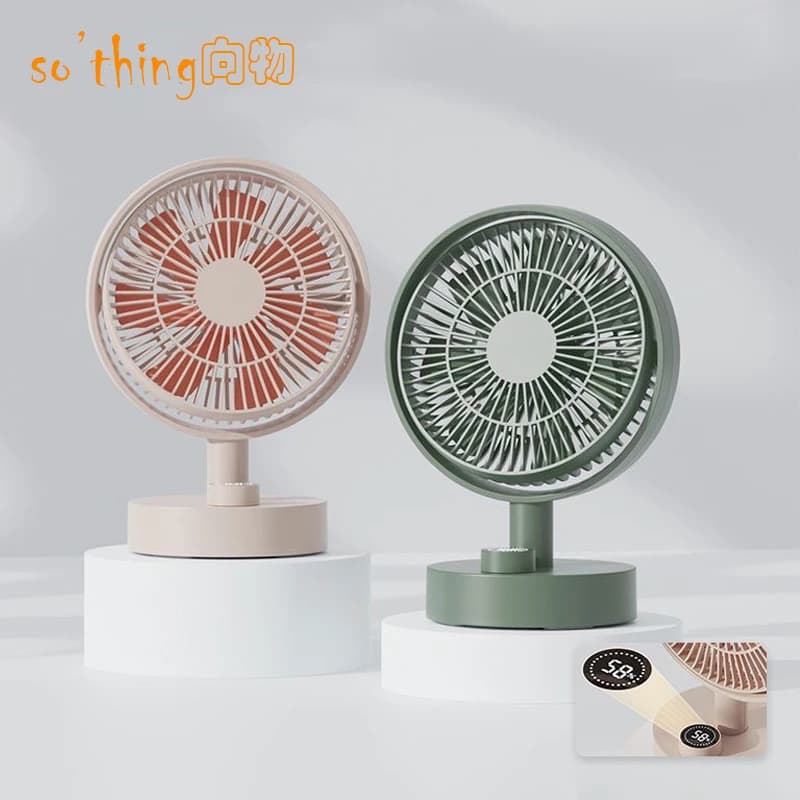 Mi Desktop Electric Fan Shaking Head Intelligent Digital Display Home Mini Cooling Fan Type-C Chargeable Portable Low Noise Fan