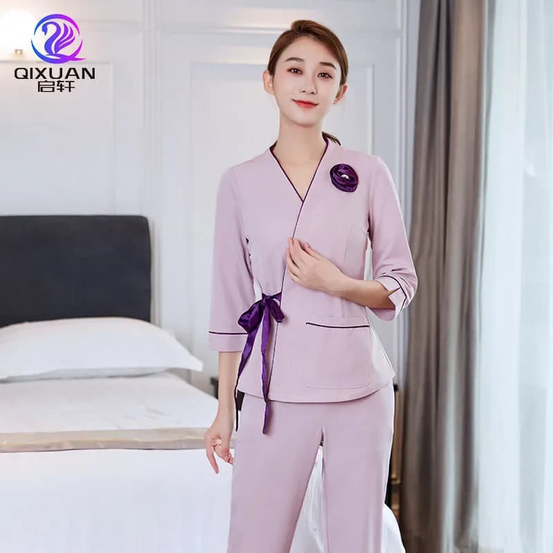 Spa Uniforms For A Beautician Work Clothes Female Esthetic Masseuse Overalls Professional Esthetician Nail Technician Pants Suit