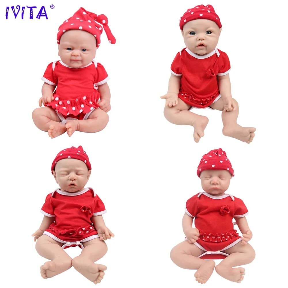 IVITA 100% Silicone Reborn Baby Dolls Painted Realistic Newborn Lifelike Bebe Doll Wholesale Toys for Children Christmas Gift