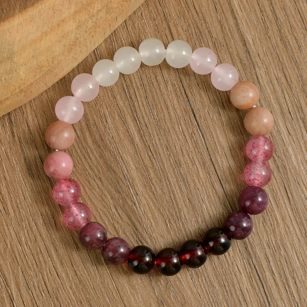 8mm Natural Stone Beaded Bracelet for Women Lucky Attract Love Wealth Good Luck Colorful Bracelet Jewelry Birthday Gift