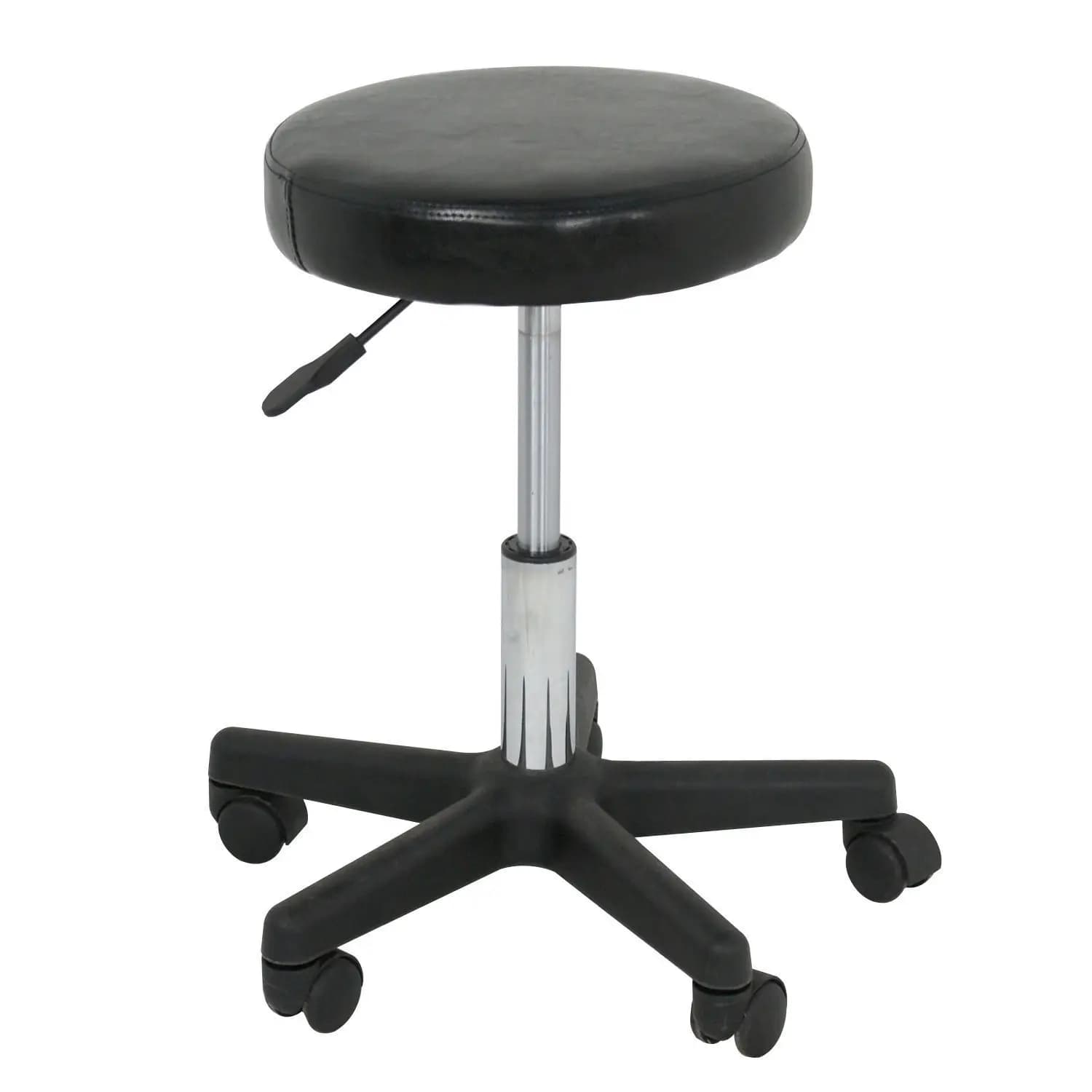 Black Salon Stool Rolling Massage Adjustable Height Facial Tattoo Spa Swivel
