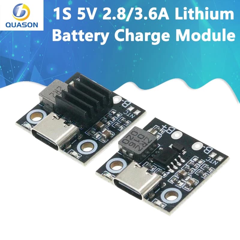 1S 5V 2.8/3.6A Lithium Battery Charge Module Boost Power Board Type-C Interface Over Charge Over Temperature Multi-protection