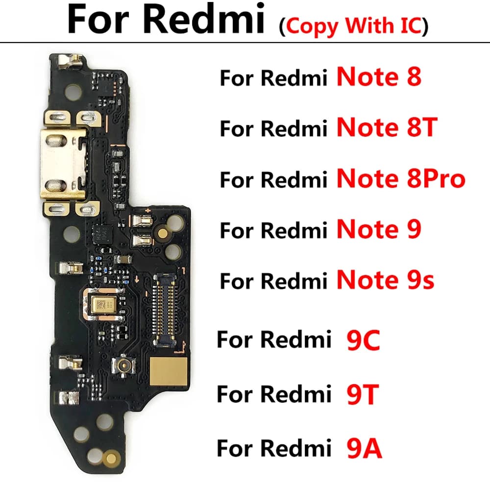 For Redmi 9A 9C 9T K30 4G 5G Note 8 8T 9S 9 Pro 10 USB Charger Dock Connector Board Charging Port Microphone Flex Fast charging