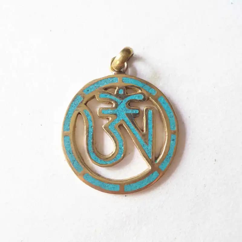 TBP268 Tibetan Metal Brass OM Amulet Pendant for Man