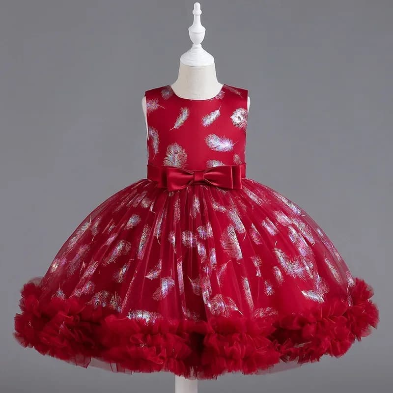 Summer Princess Dress for Girls Lace Mesh Sleeveless Children Bridesmaid Dresses Summer Girls Party Dresses 3-12 Years