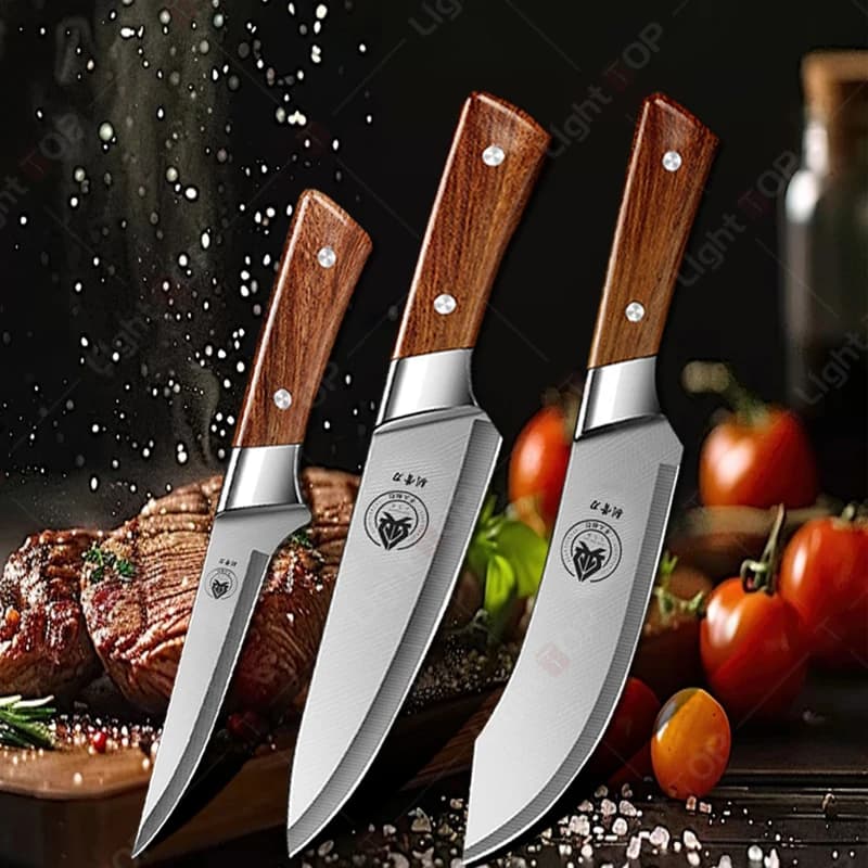 Professional Kitchen Knives Set 3pcs Chef Knife Sharp Fruit Slicing Vegetable Cutting Knife Kitchen Stainless Steel Boning Knife