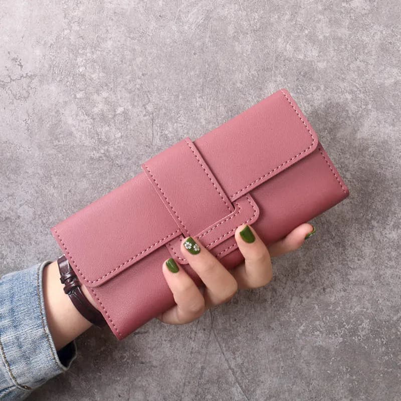 2024 new ladies' long purse clutch multi-functional PU purse Korean version of simple fashion wallet