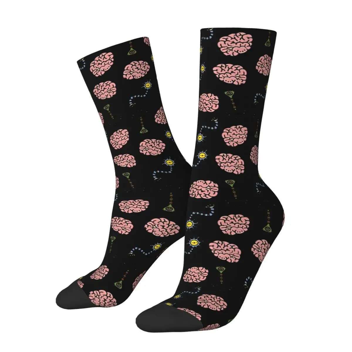Crazy Sock for Men Neuro Brain Time! Let's Have Some Synapse Fun! Hip Hop Vintage Pattern Printed Boys Crew Sock Casual Gift