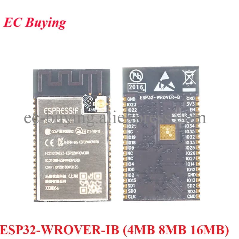 ESP32-WROVER-IB N4R8 N16R8 4MB 8MB 16MB Flash Dual-core Wifi Wireless BT Bluetooth-compatible LE MCU Module ESP32 WROVER IB IOT