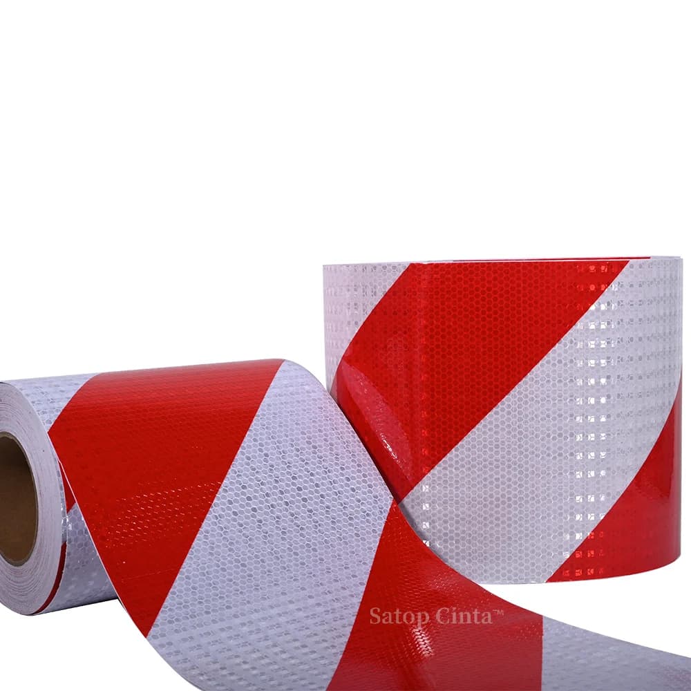 15cm/20cm*1M Reflective Adhesive Tapes Strong Reflection White-red Hazard Warning Reflectors Waterproof Safety Sticker For Truck