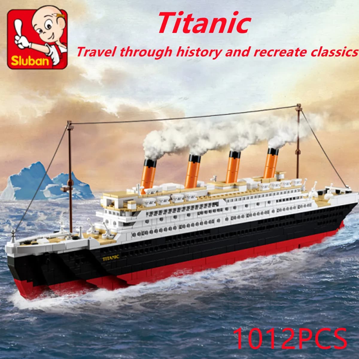 Sluban Building Block Toys Big Size Titanic 1012 PCS Bricks B0577 Compatbile With Leading Brands Big Ship Construction Kits