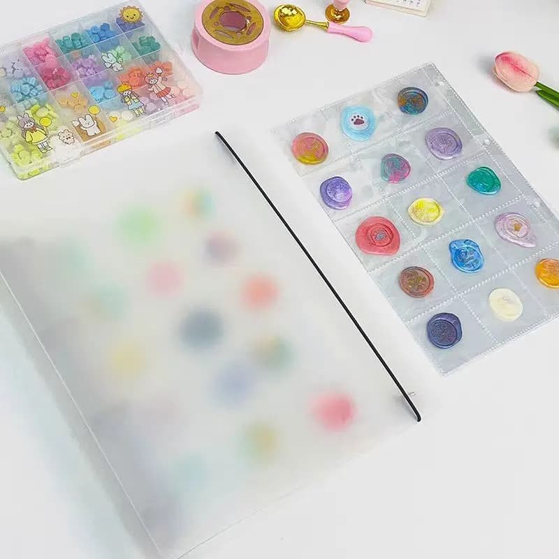 A4 4Holes Transparent File Holder Notebook Loose Leaf DIY Document Bag Lacquer Coin Collection Binder Rings PVC Storage Binding