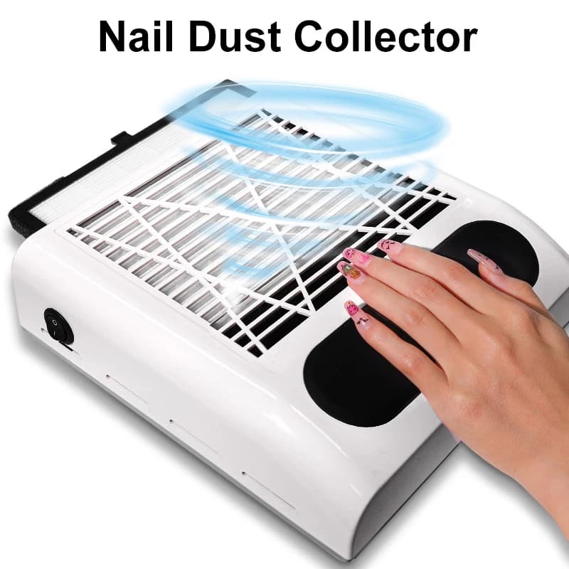 Professional Powerful Nail Art Duster for Nail Chips Collector Nail Art Vacuum Cleaner with Removable Filter Nail Art Salon Tool