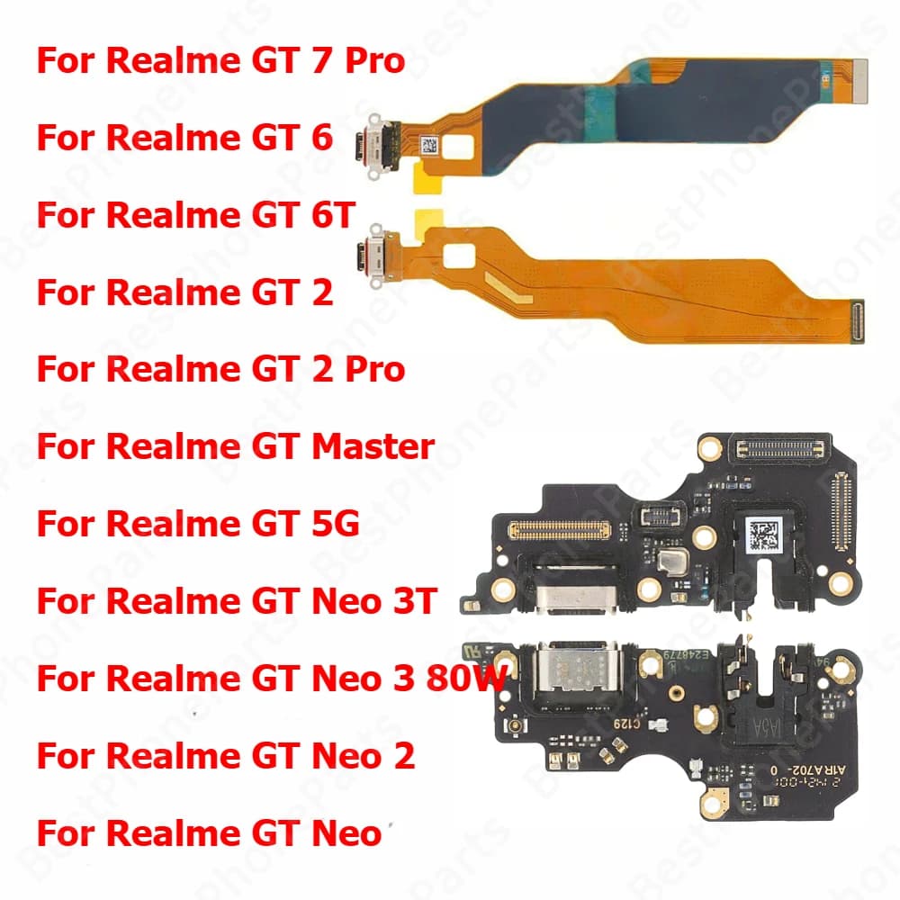 Charge Board For Realme GT 7 6 6T 2 Pro Master 5G Neo 3T 3 Neo3 Neo2 GT7 GT6 GT2 Charging Port Usb Connector Dock Plate Socket