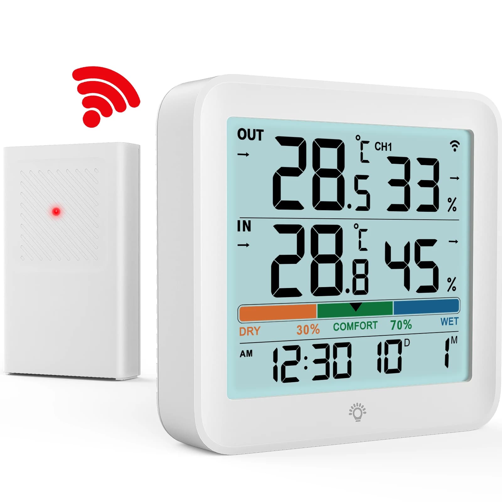 NOKLEAD LCD Digital Thermometer Hygrometer Indoor Outdoor Temperature Humidity Meter Temperature And Humidity Sensor Office Home