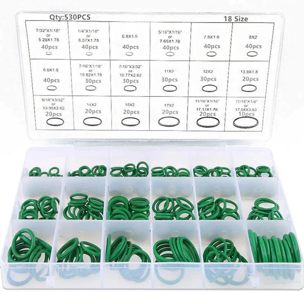 530/225PCS Rubber O Ring Oil Resistance O-Ring Washer Gasket Seals Watertightness Assortment Different Size Plastic Box Kit Set