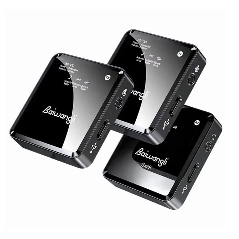 SX39 Wireless Lavalier Microphone Live Broadcast Radio Recording Portable Noise Reduction for DSLR Camcorder Smartphone Tablet