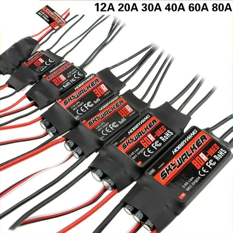 Hobbywing Skywalker Esc Brushless Speed Controller 12/20/30/40/50/60/80a For Drone Airplanes Motor Rc Model Fpv Quadcopter