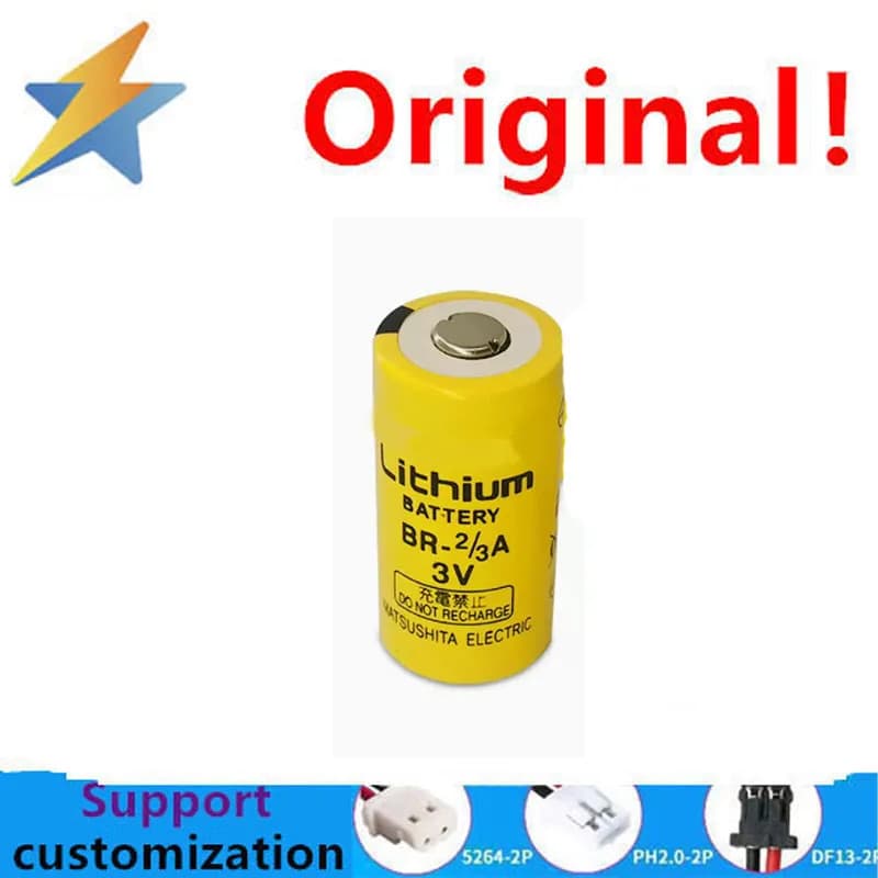 buy more will cheap BR-2/3A High capacity lithium battery with plug-in hair BR2/3A 3V BR-2/3A BR17335 High temperature resistant