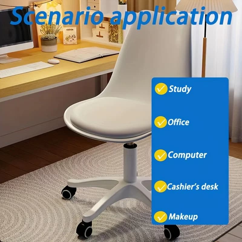 Ergonomic Rolling Stool with Wider Seat & Backrest, 136.08 KG Weight Capacity, 360° Swivel Chair for Home Office, Beauty Salon