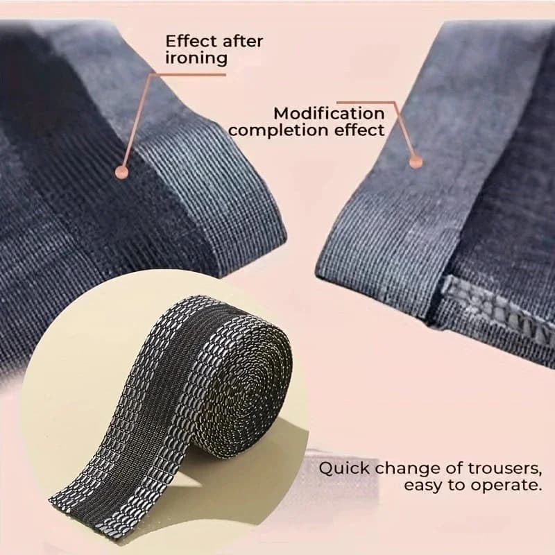 DIY Sewing Fabric Self-Adhesive Pants Paste Iron on Pants Edge Shorten Repair Pants for Jean Clothing and Jean Pants Apparel