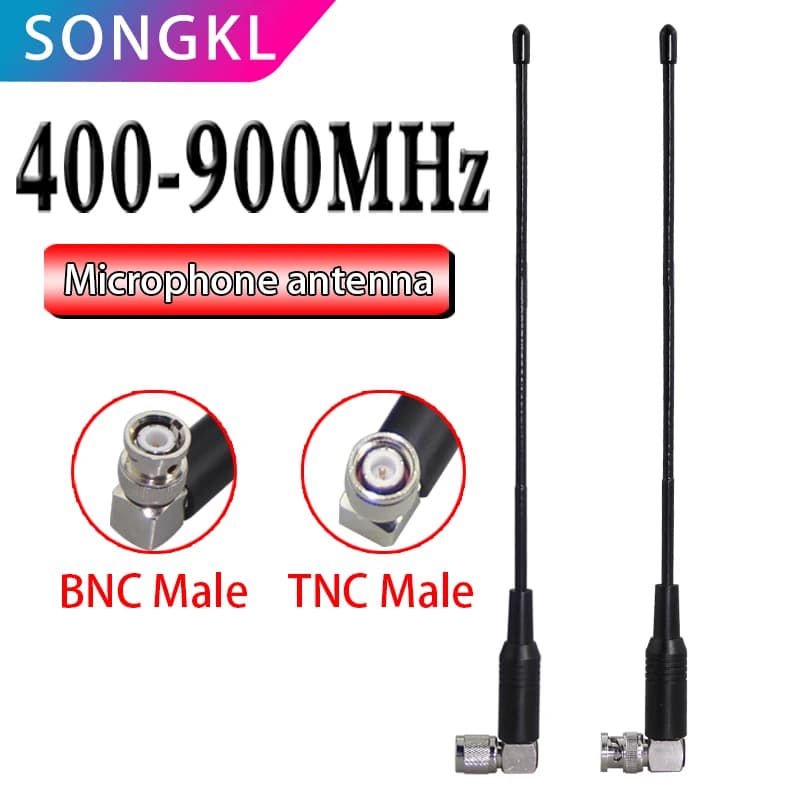 400~900Mhz 8dbi soft whip Receiver UHF antenna for wireless microphone antenna with TNC male connector BNC male Microphone Sys