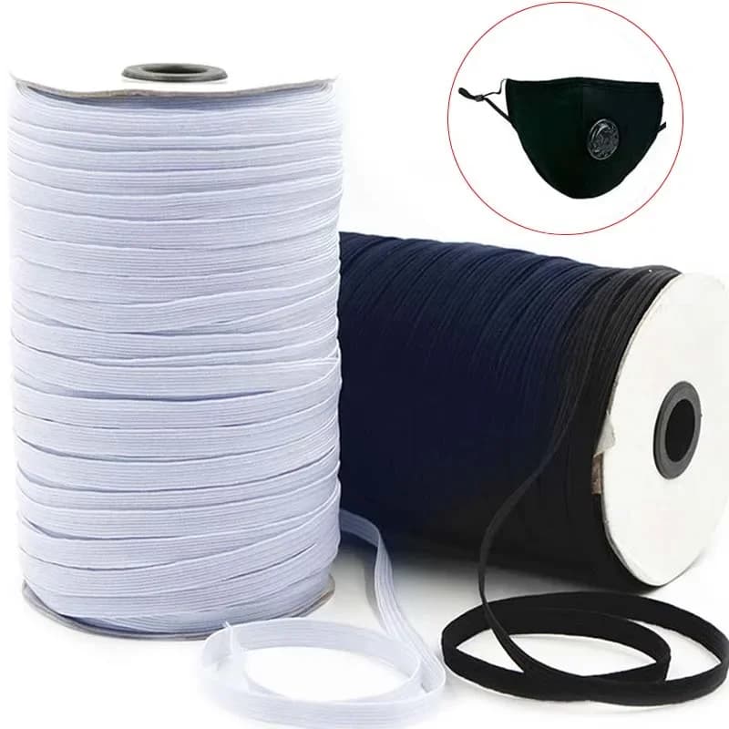 5/10M Flat Elastic Bands 3-10mm Black White Nylon Rubber Band Waist Band For Pregnant Baby DIY Sewing Garment Accessories