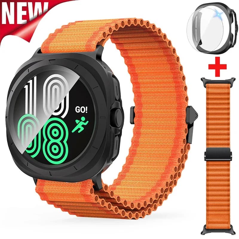 Case+Nylon Strap for Samsung Galaxy Watch 7 Ultra 47mm Wristband Bracelet PC Bumper for Galaxy Watch Ultra 47mm Screen Protector