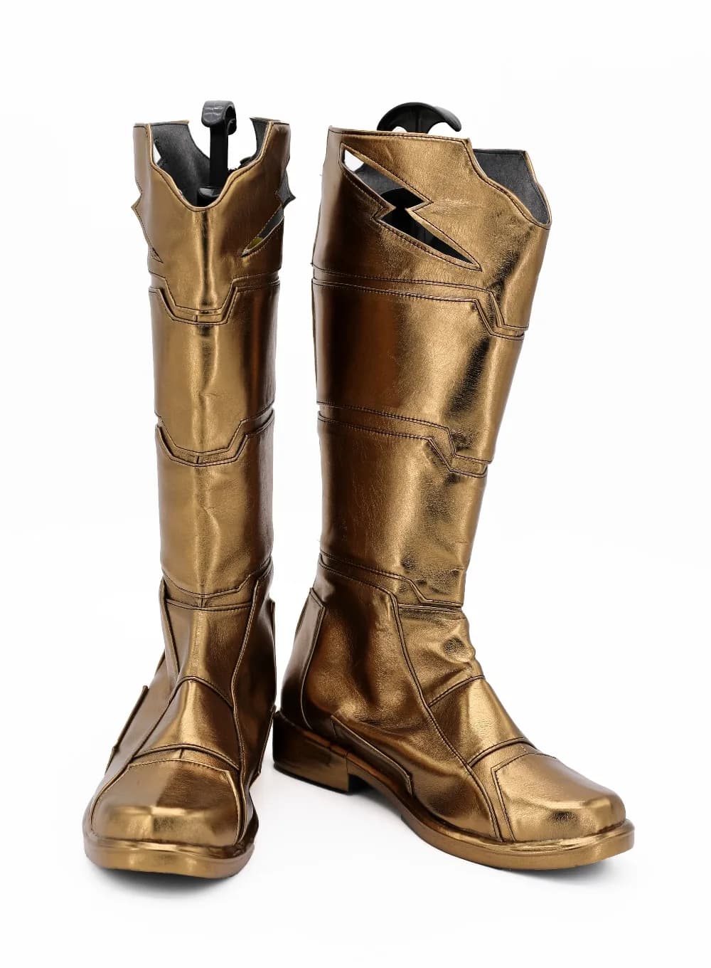 Movie Captain Billy Batson Mary Batson Boots Superhero Party Golden Flat High Boots Shoes For Male Men