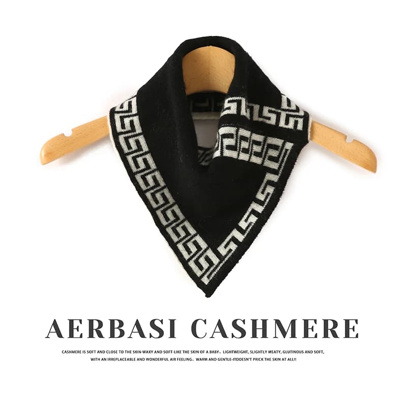 Benefits Triangle Tube Scarf Pure Cashmere Women's Neck Warm Contrasting Color Hat Collar Loop Soft Winter Knitted Accessories
