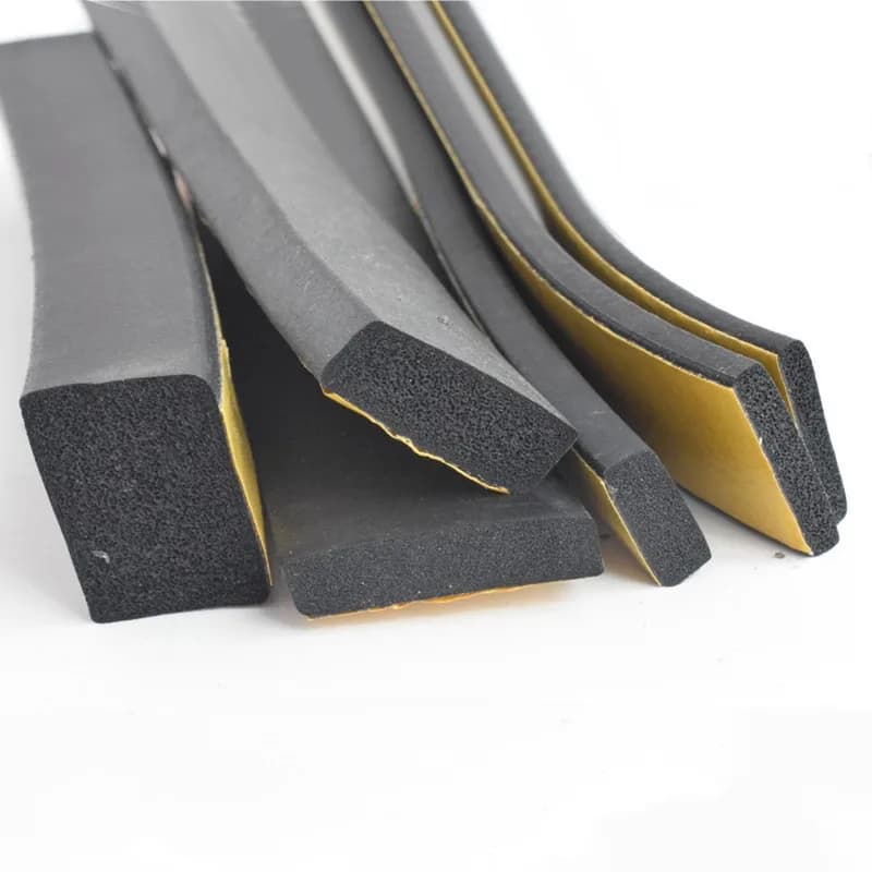 EPDM Self Adhesive Sponge Seal Strip Rubber Black Foam Strong Single-sided Adhesive Soundproof Anti-collision Seal Gasket