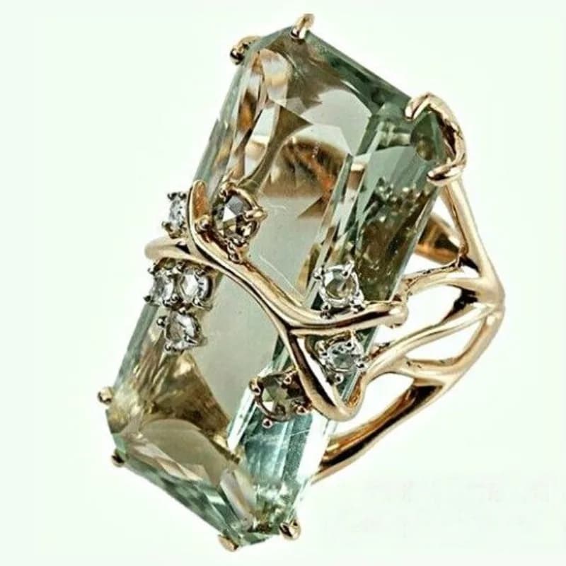 Stunning Silver Plated Cocktail Ring with Large Square Zircon - Perfect for Daily Outfits and Parties