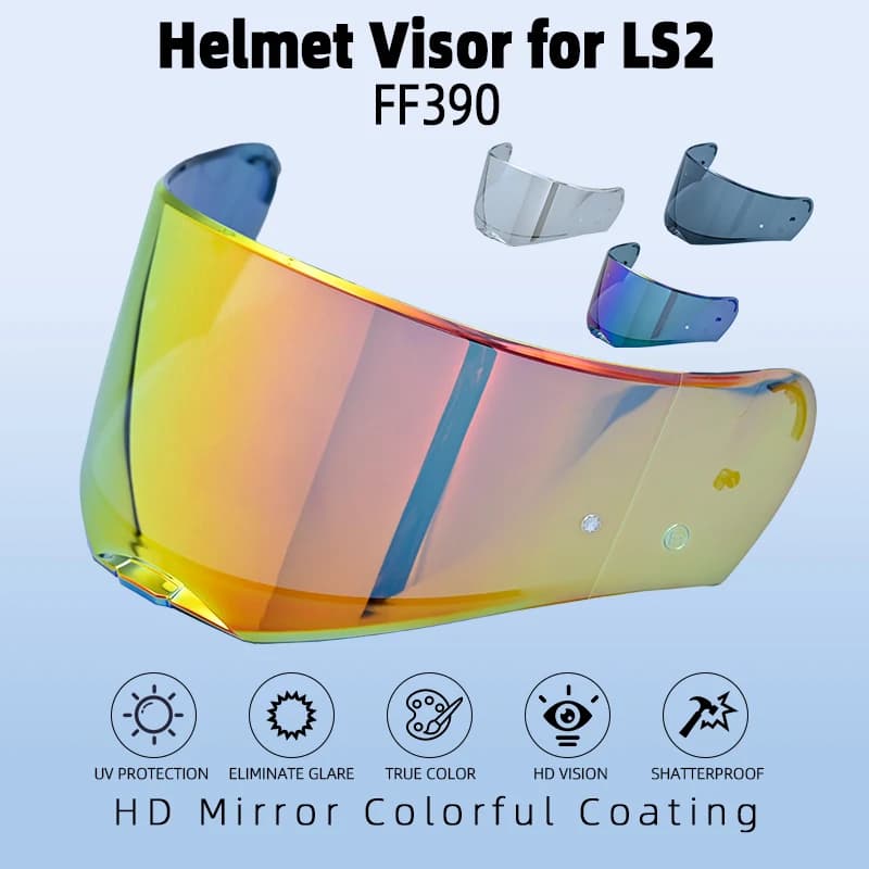 For LS2 FF390 Breaker Full Face Helmet Lens Extra Helmet Visor with Anti-fog Film Holes Only for LS2 FF390 Motorcycle Helmets