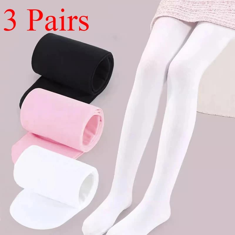 3/2/1 Pairs Children's Dance Socks Girls' Pantyhose Spring Autumn White Pantyhose Dance Tights Tights Pink Black Summer Tights