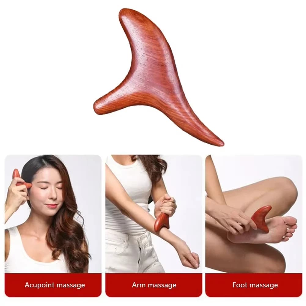 1 PC Neck Foot Wood Trigger Point Massage Gua Sha Tools,Home Gym Professional Wooden Therapy Massage Tool for Back Leg Hand Face