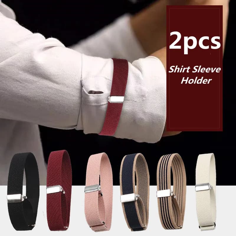 HOT 2Pcs Mens Sleeve Garters Holders Elastic Armband Shirt Sleeve Holder Women Men Fashion Adjustable Non-Slip Arm Cuffs Bands