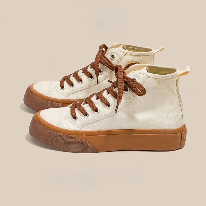 Woman Footwear Whit Shoes For Women High Top Black Canvas Lace Up Fashion 2024 Promotion Hot And Low Price Vulcanized Designer A