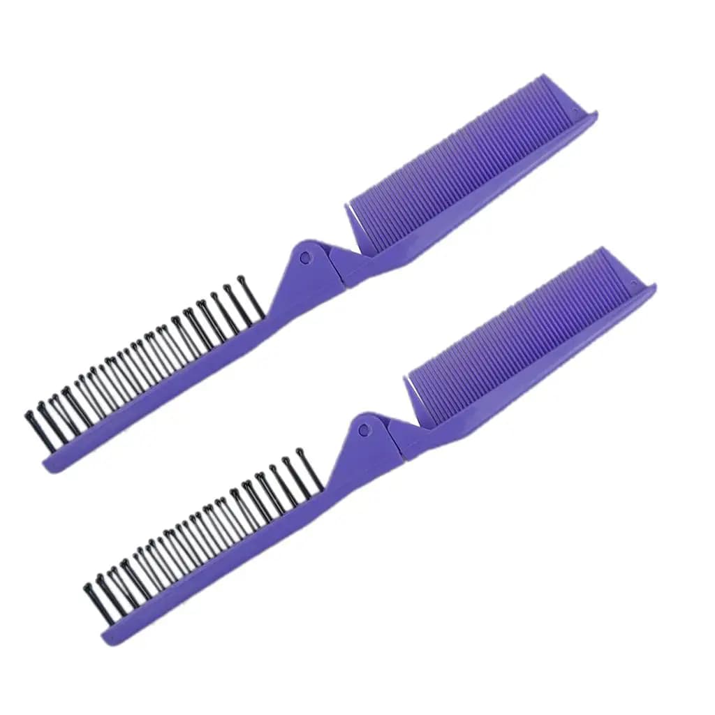 2PCS Travel Hair Brushes Comb, Folding Hair Brush, Ladies Samll Hair Combs - Portable Hair Brush for Everyday Use