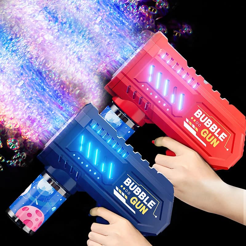 10 hole Handheld light bubble machine fully automatic electric bubble gun children's toys without battery and bubble water