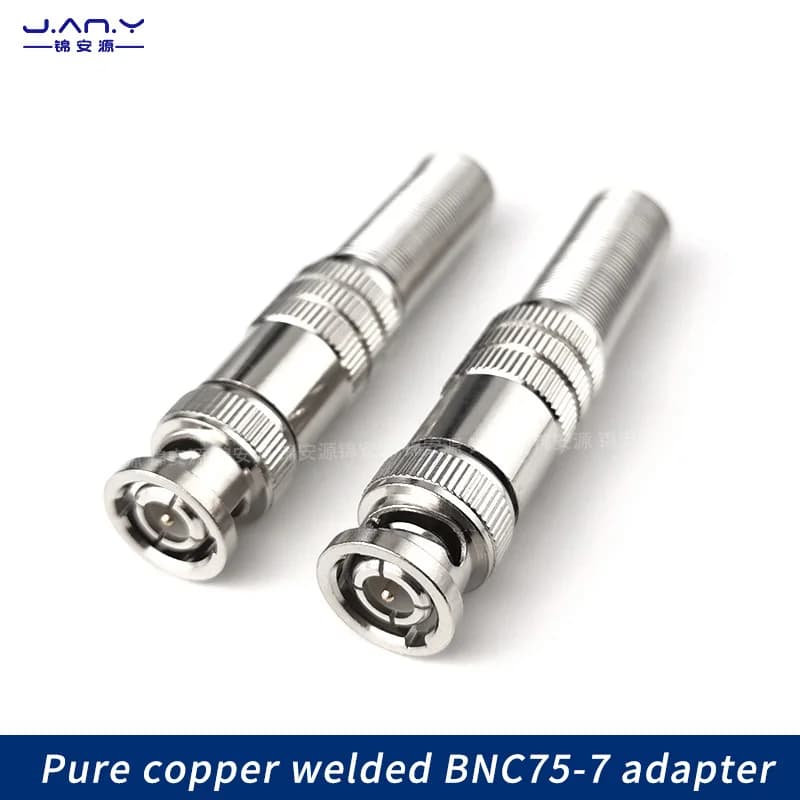75-7 copper nickel plated BNC connector RF coaxial connector high-definition SDI RF connector RG11 soldered Q9 male connector