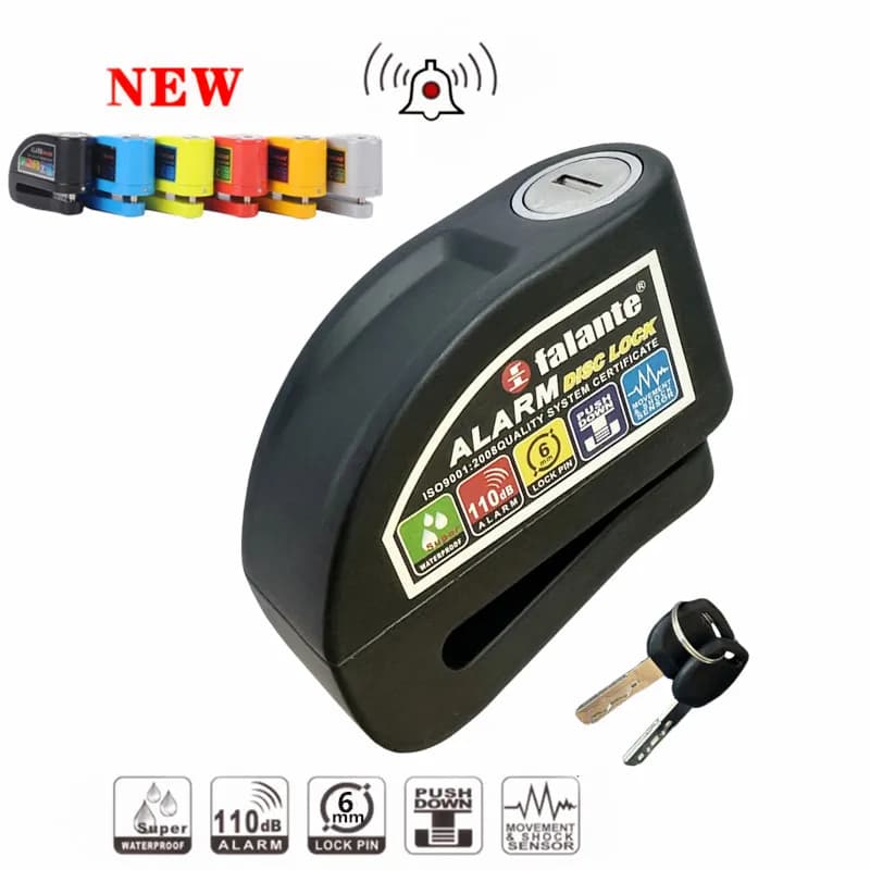 Falante Motorcycle Alarm Lock Safety Anti-Theft Disc Brake Alarm Aluminum Alloy Safety Anti-Theft bicycle scooter Lock